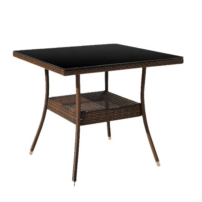 Custom rattan/wicker plastic rattan pe Rattan Garden patio outdoor waterproof and heat resistant tables and chairs