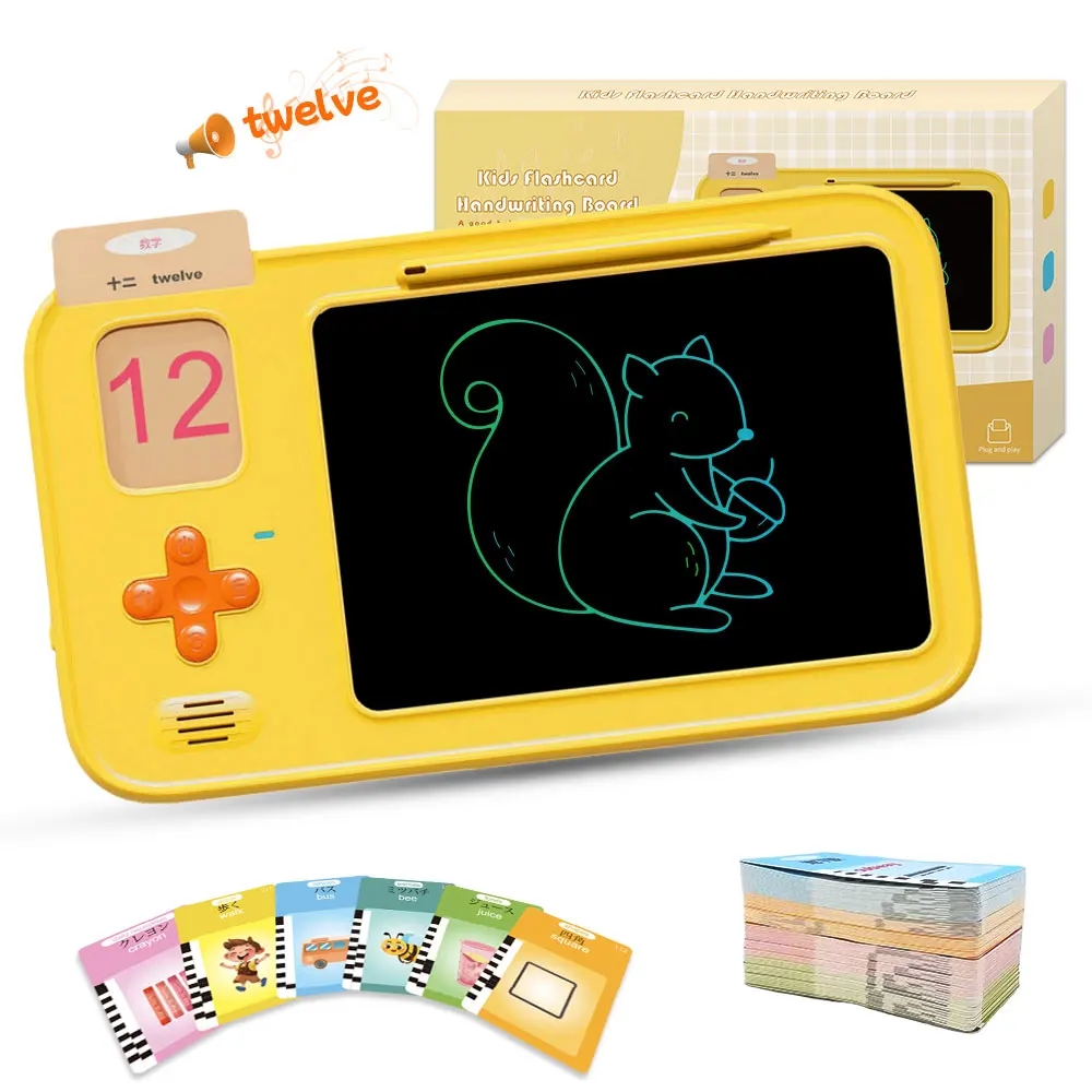English Flash Card Machine Multi-Language Talking Toy with 224 Sights Battery-Powered Kids Education Learning machine