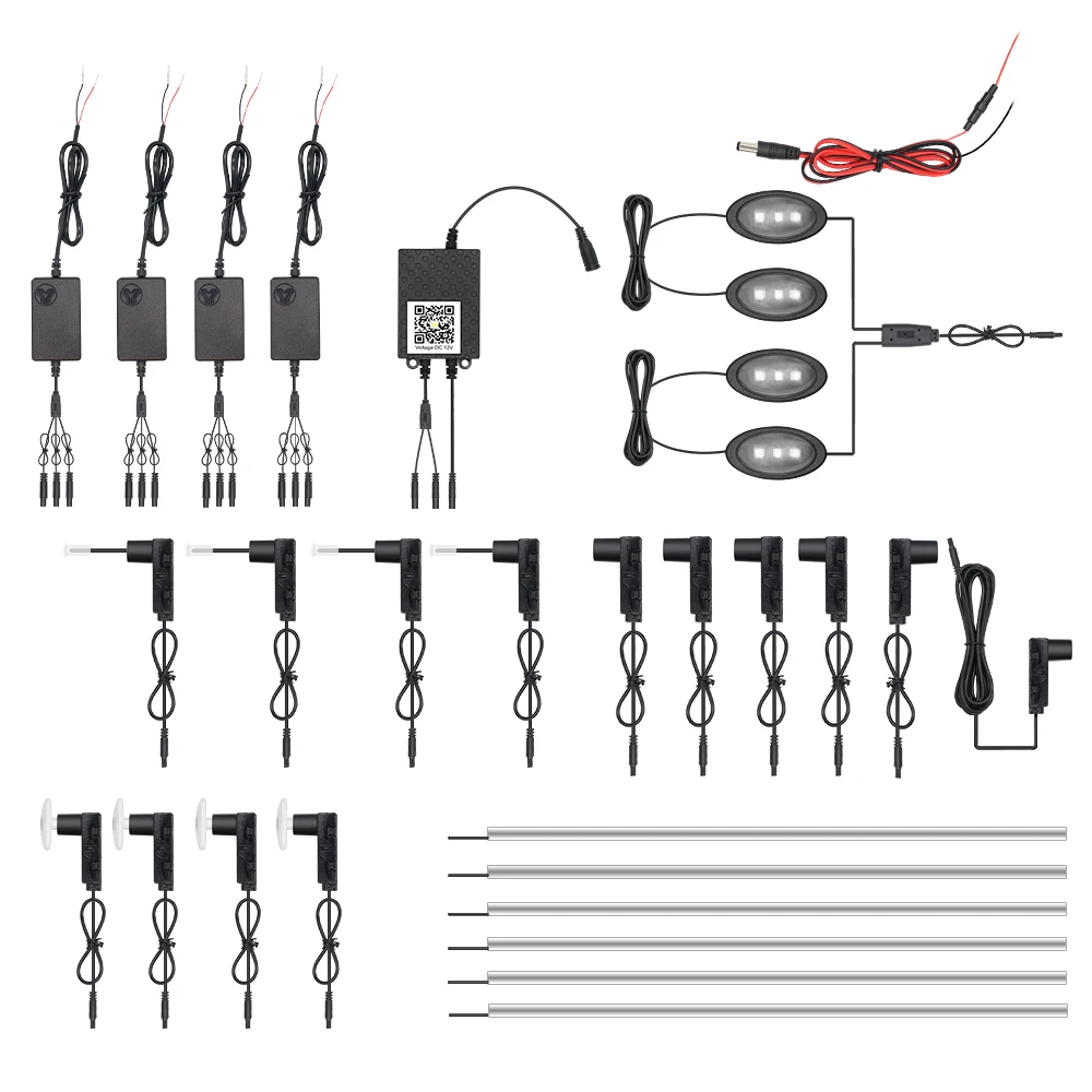 18 in 1 APP Control Acrylic RGB Car Fiber Optic Light Vehicle Universal LED Car Ambient Light Strips