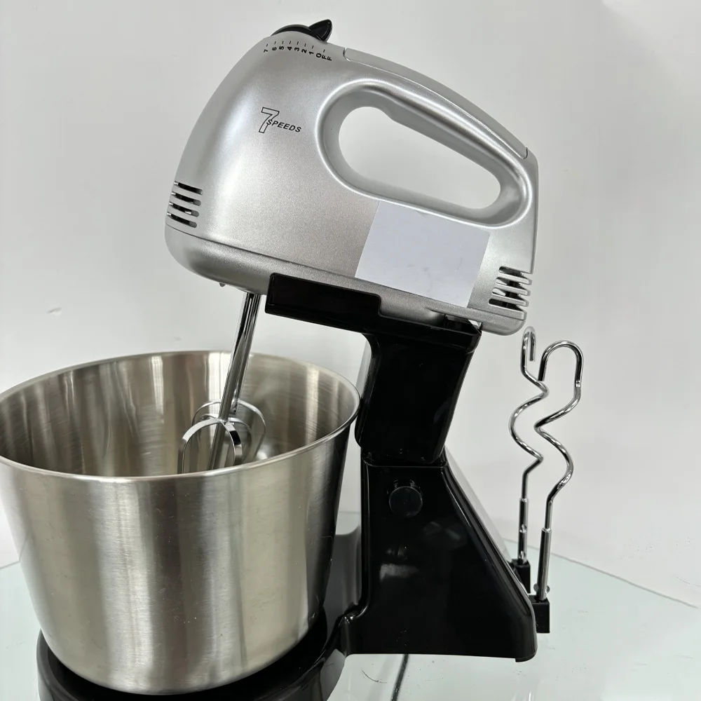 Kitchen Mixer Handheld Hotsale Powerful Household Electric Stand Mixer with Timer Setting Egg Whisk Dough Hook for Baking Cake