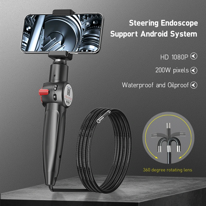 X1 RALCAM H408D Portable Industrial Borescope 360 Steering HD Video Camera for Pipeline Inspection Vehicle Tools