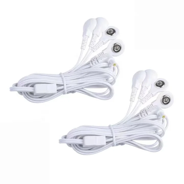DC 2.35Mm 4 In 1 Button Type Tens Unit Electrode Lead Wire Electrode Cable