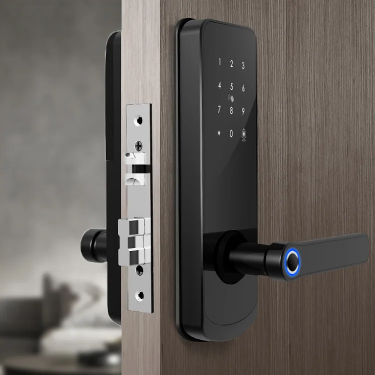 Alarm Biometric Key Card Password Electric Mortise Combination Safety Cerraduras Para Puertas Door Handle Lock Smart Locks