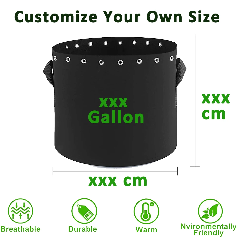 Бесплатные образцы, 5 упаковок, горшок для выращивания растений, 5 галлонов/19 литров, горшок из ткани, тяжелые нетканые мешки для выращивания из войлока