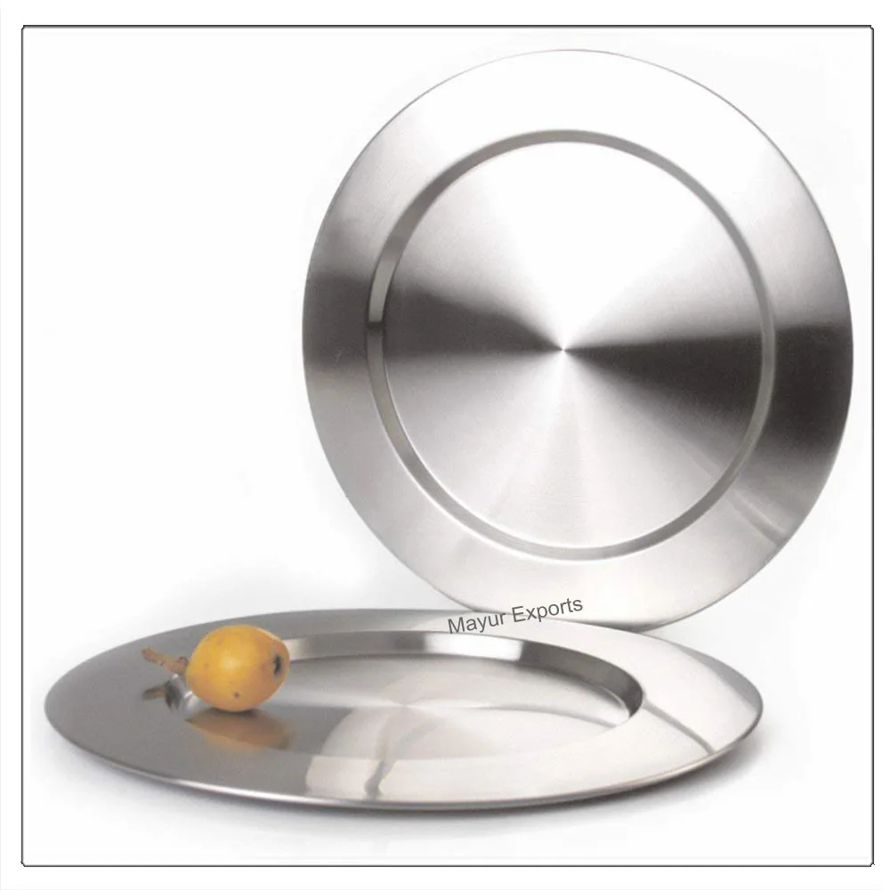 Stainless Steel Round Charger Plate Metal Wedding Under plates
