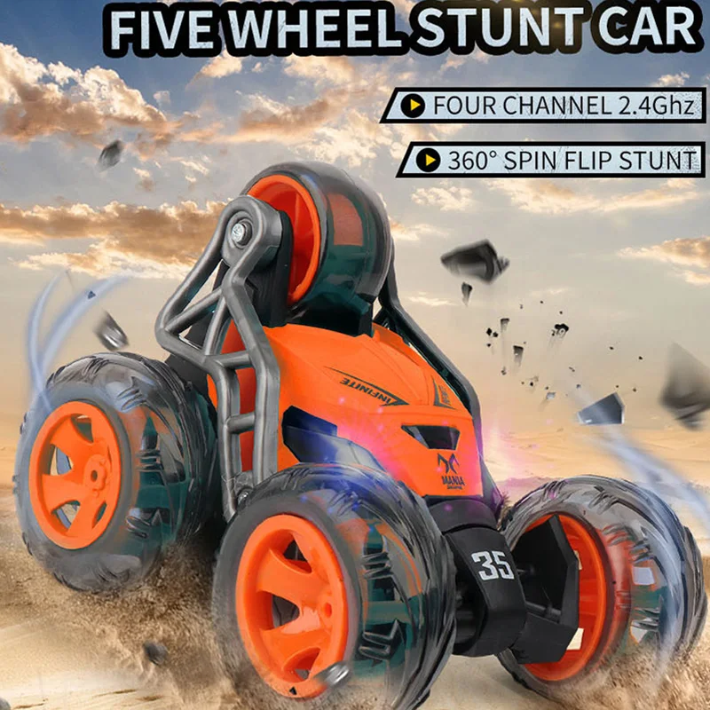 5 Wheels Rc Stunt Car Toys Juguetes Para Coches 360 Degrees Rotation Flip Stunt Car Remote Control For Children