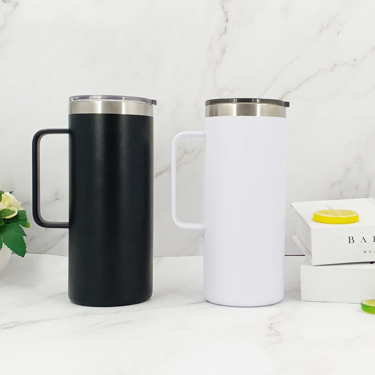 Ready To Ship White Insulated Flask Metal Thermos Mug Vacuum Flask Travel Coffee Mug With Silicone Cover