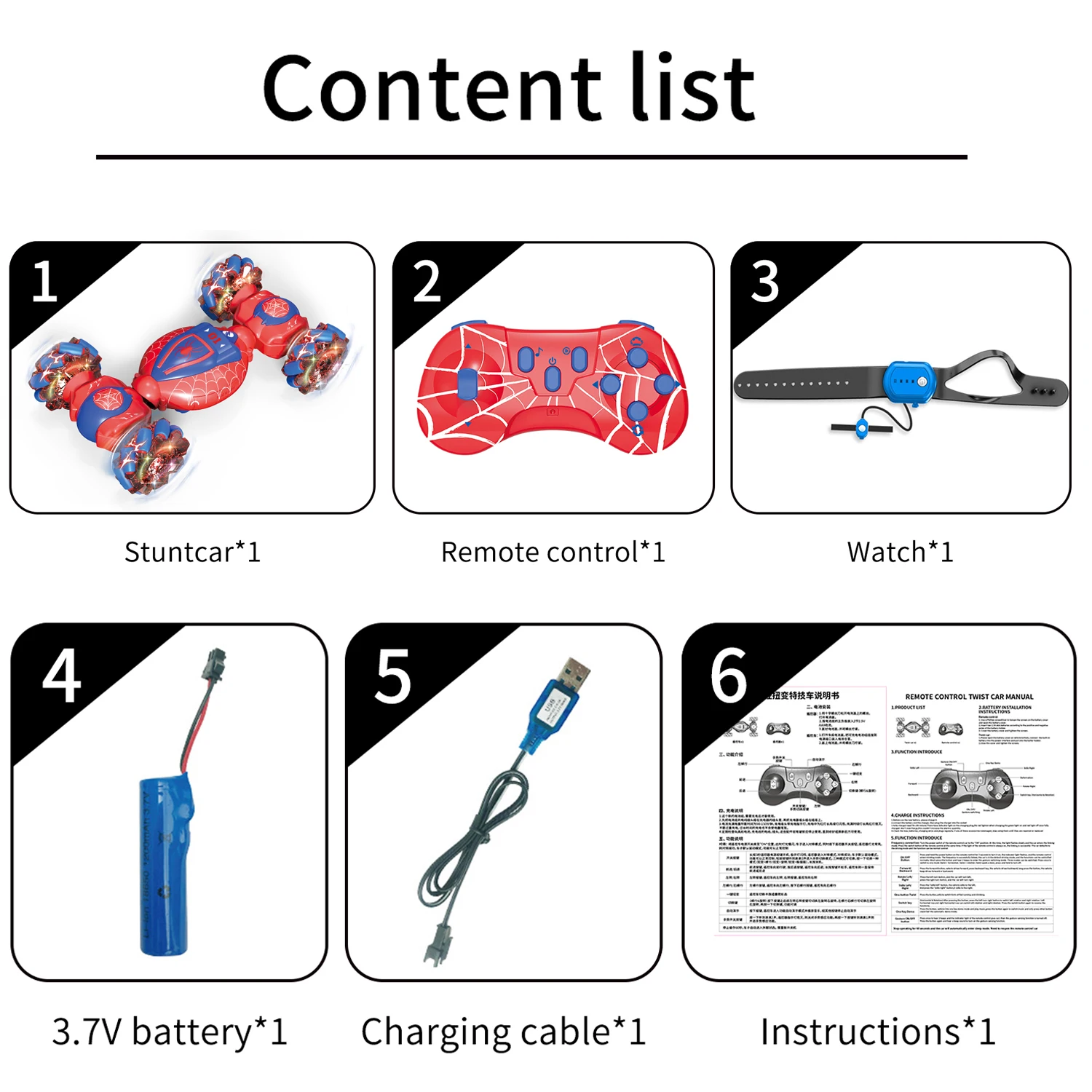 RC Control Car Toys 360 Rotating 2.4GHz Fast Stunt Cars with Wheel Lights Off Road Baby Toy Car