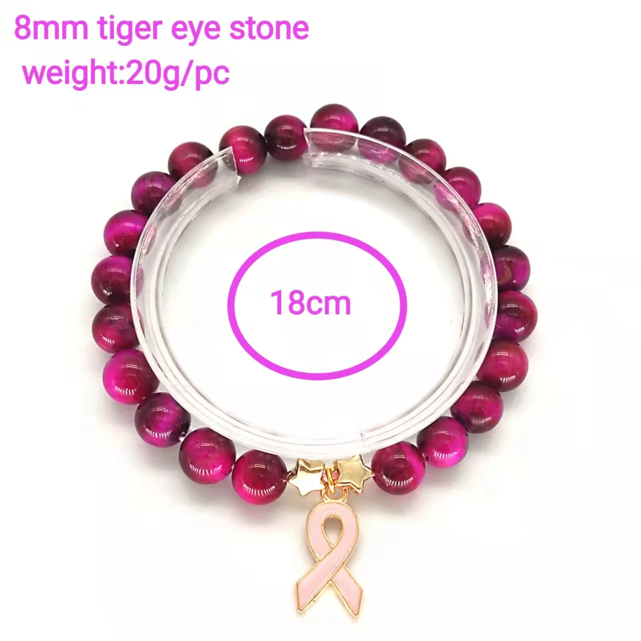 KDB8469 wholesale pink stone bracelet breast cancer awareness bracelets