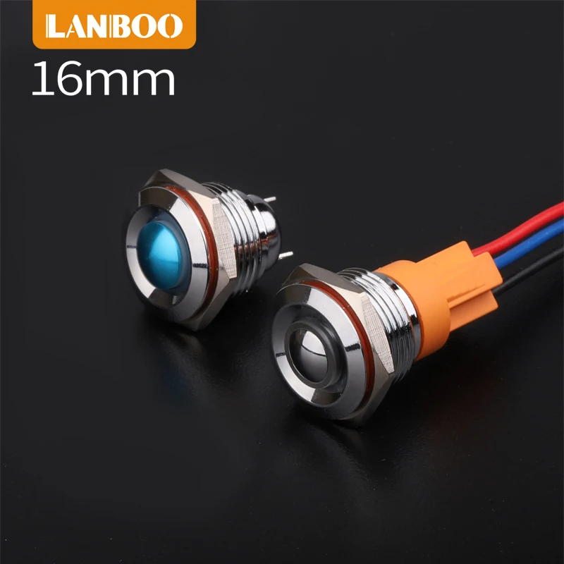 Colored button 16mm yellow color momentary waterproof push button switch