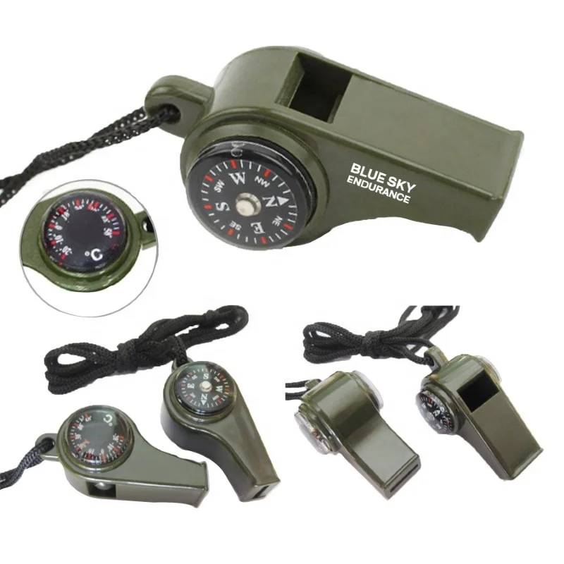 Safety Whistle Wholesale Customized Plastic Whistle Compass And Thermometer 3 In 1 Multi-Function Safety Whistle