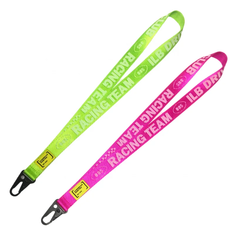 2021 High quality low price personalized fashioned custom Nylon jacquard neck lanyards with custom logo