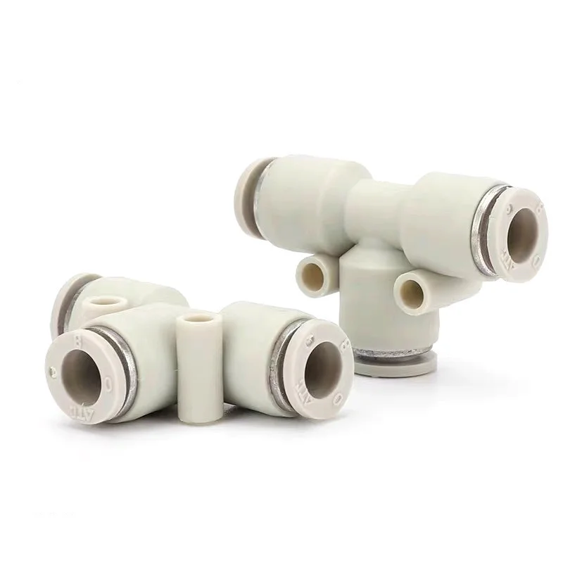 Off-The-Shelf Quick Action Plastic Gas Pipe Joint T-Type Pneumatic Joint Tee Reducer Reducer