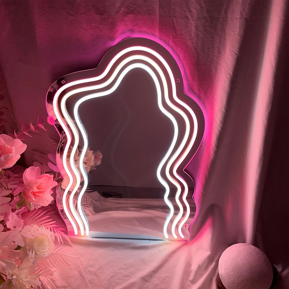 Multi-layer mirror neon light extension playground Villa Hotel Abyss word tunnel bar flexible Infinity mirror neon sign