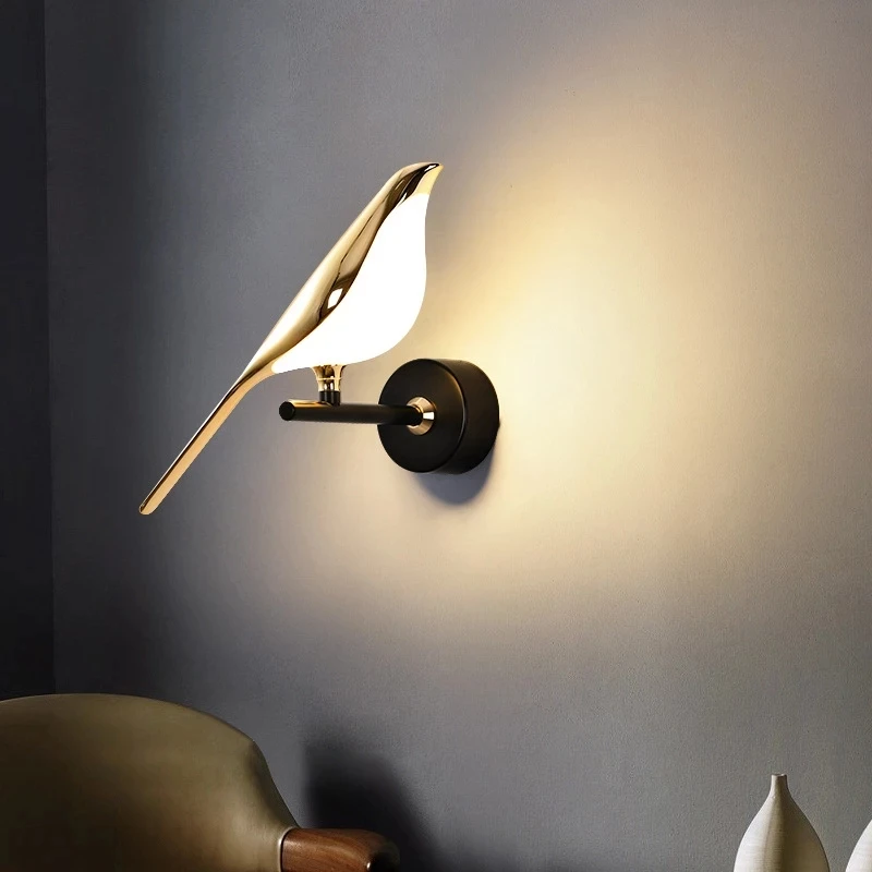 Hot selling light luxury magpie bird design bedroom living room bedside chandelier LED pendant lamp