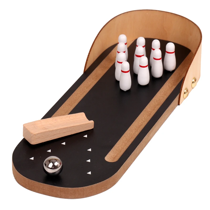 Custom Toy Maker Hand-eye Coordination Mini Bowling Board Game Montessori Educational Wooden for Kids 2 to 4 Years Xjydz-091
