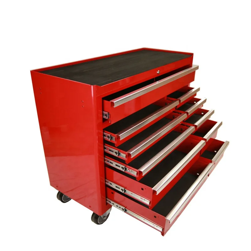 Wholesale 11 drawers heavy duty trolley tool Cabinet Type and Iron Material red tool chest tool cabinrt