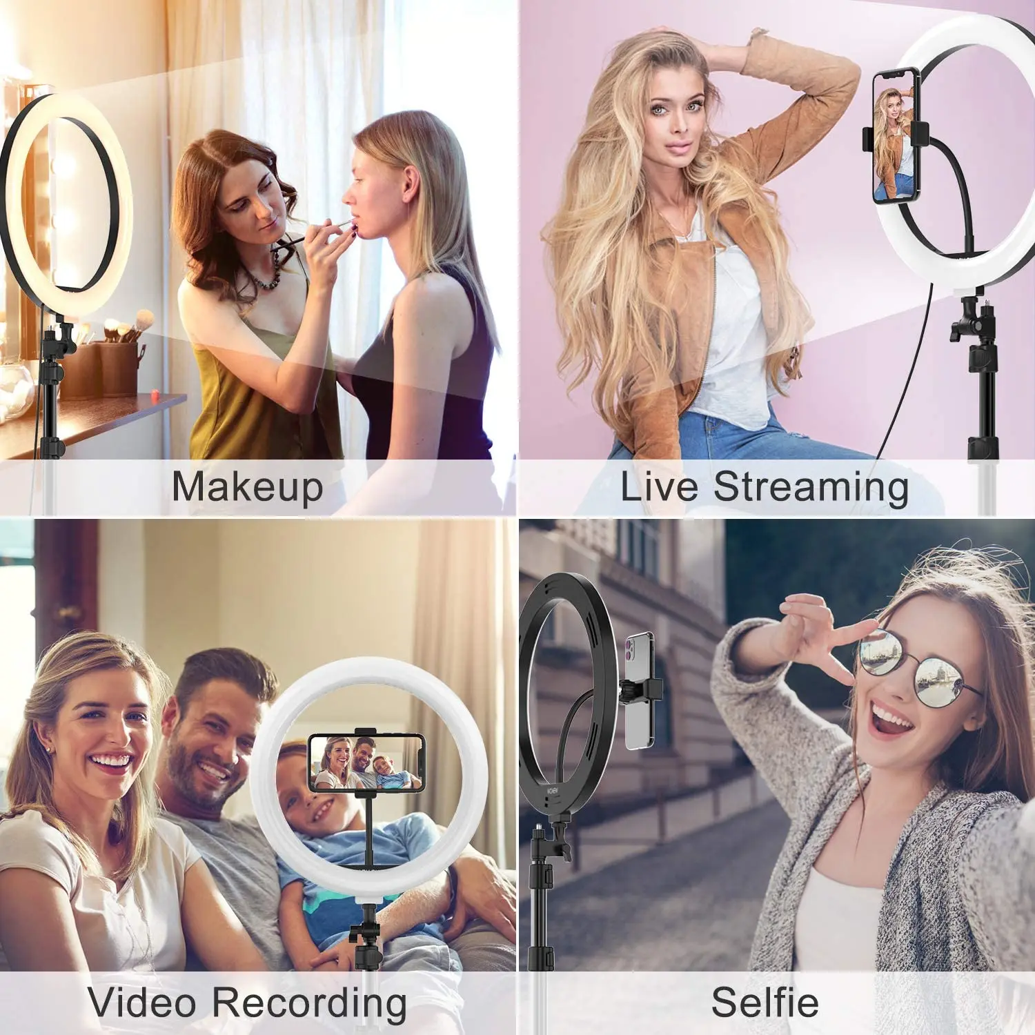 
Photo LED Selfie Ring Fill Light 10 inch Dimmable Camera Phone 26CM Ring Lamp With Stand Tripod For Makeup Video Live Studio 
