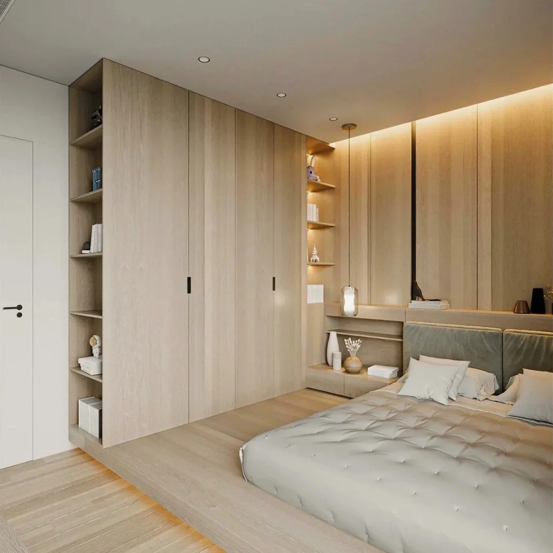 Модульная деревянная раздвижная Дверная панель шкафа для дома гостиницы квартиры виллы хранения одежды и мебели в спальне