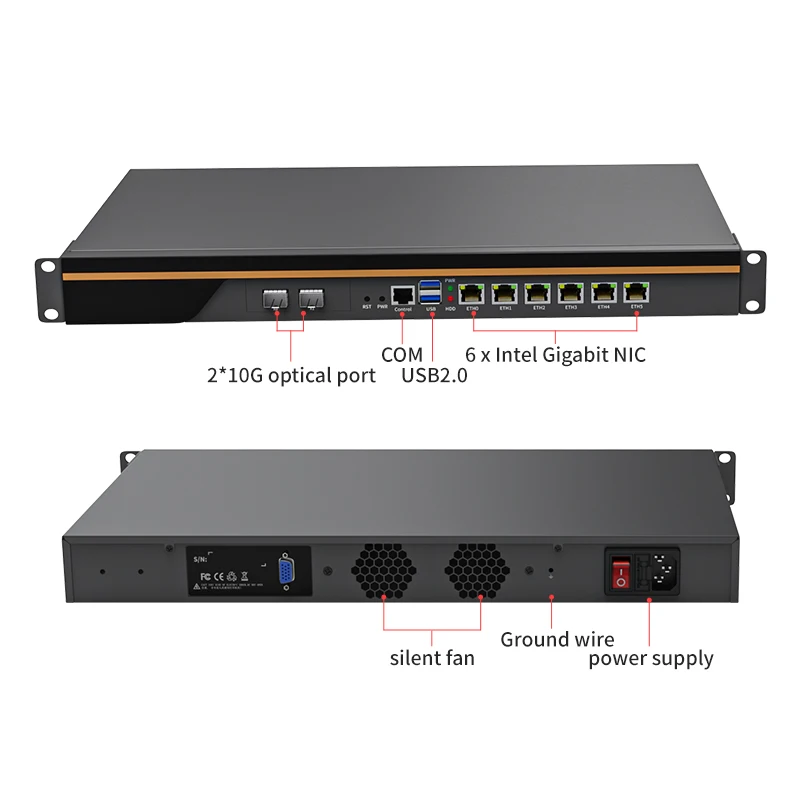 Guanfeng B660 i7-13700 6 2.5gbe Lan 2 10G SFP  POE Barebone Pfsense Linux X86 Security Enterprises Hardware Wifi Firewall