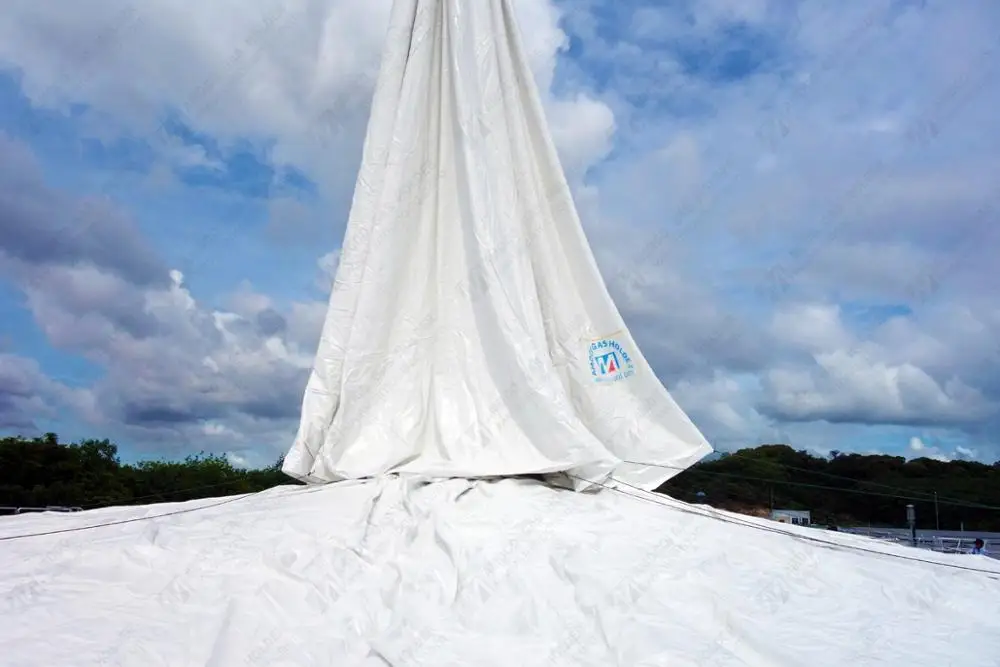 PVC membrane biogas storage ballon fixed to concrete base for biogas plant from China