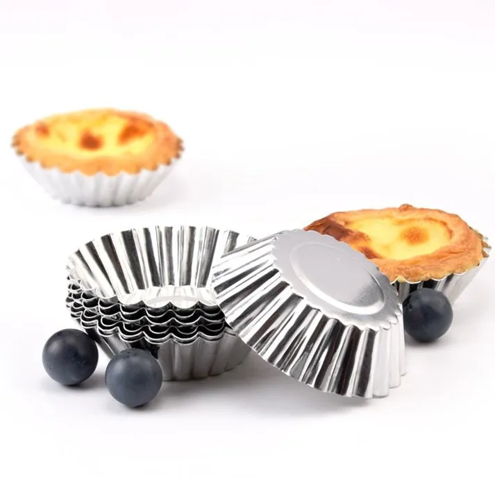 Hot selling 7 cm Mini Aluminum Egg Tart Molds,Cake Muffin Moulds Tins Pans, Non-Stick Cupcake Pudding Baking Cookie Mould