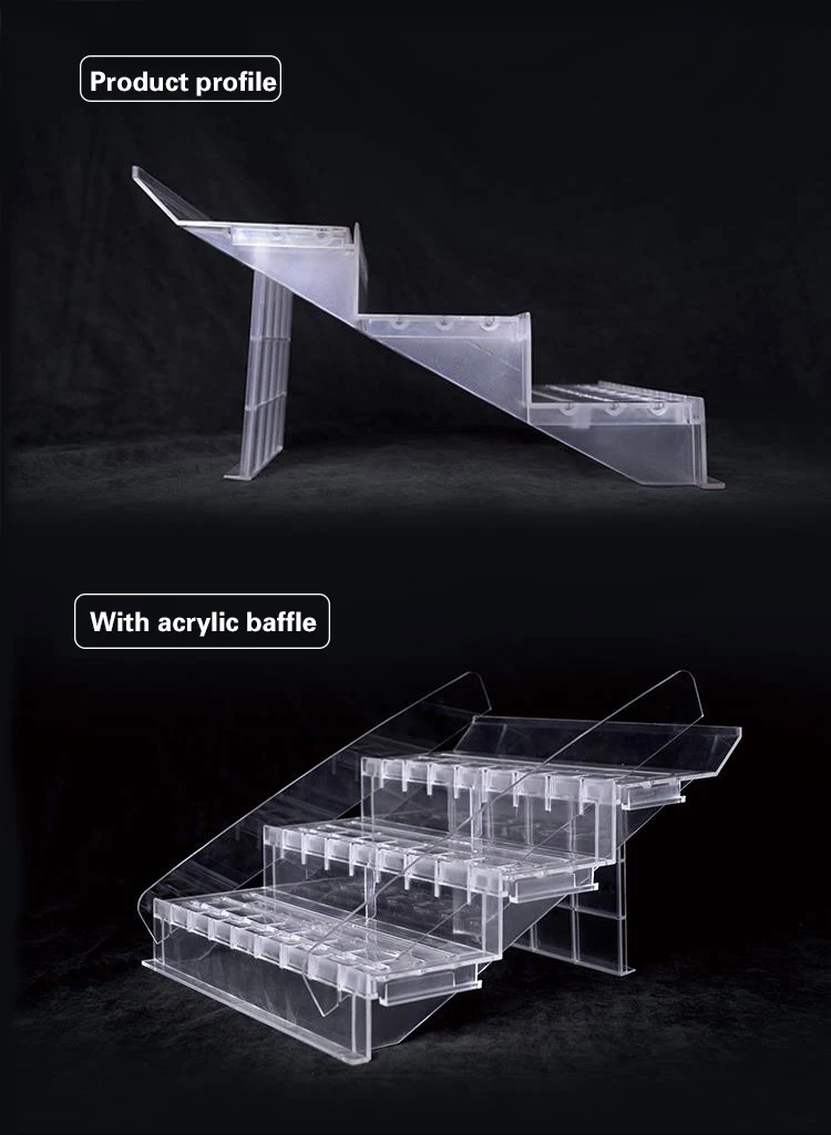 High Quality Custom Size 3 Step-shaped DeskTop Clear  acrylic display riser