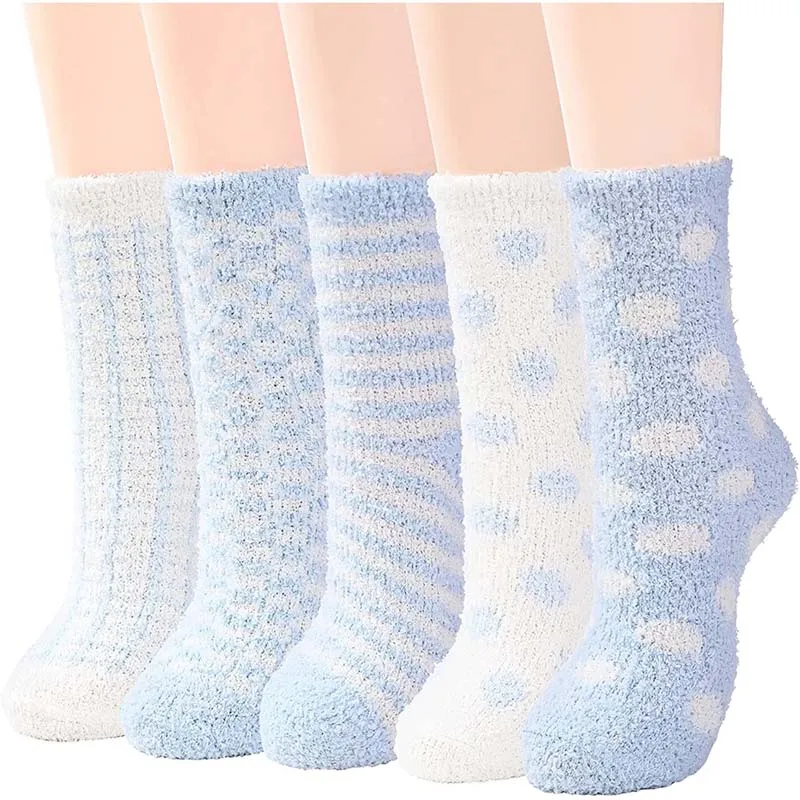 JR-712 2021 Manufacture Soft Slipper Home Thick  Knitted Women  Novelty Winter Fuzzy Socks