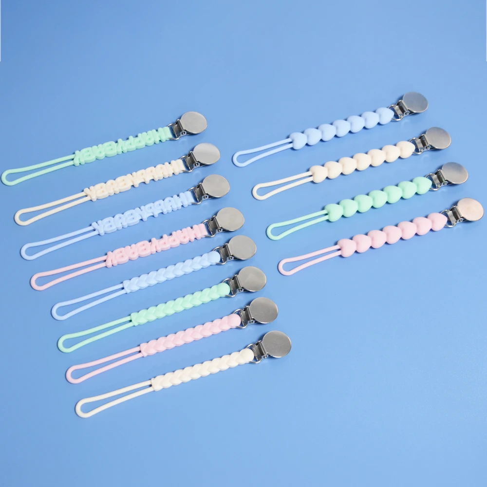 Новинка, Лидер продаж на Amazon, оптовая продажа, Детская цепочка из пищевого силикона для прорезывателя для соски, пустышки