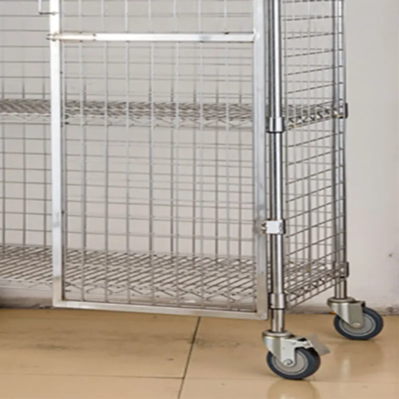 Chrome plated flat net rack four side fence trolley carbon steel logistics