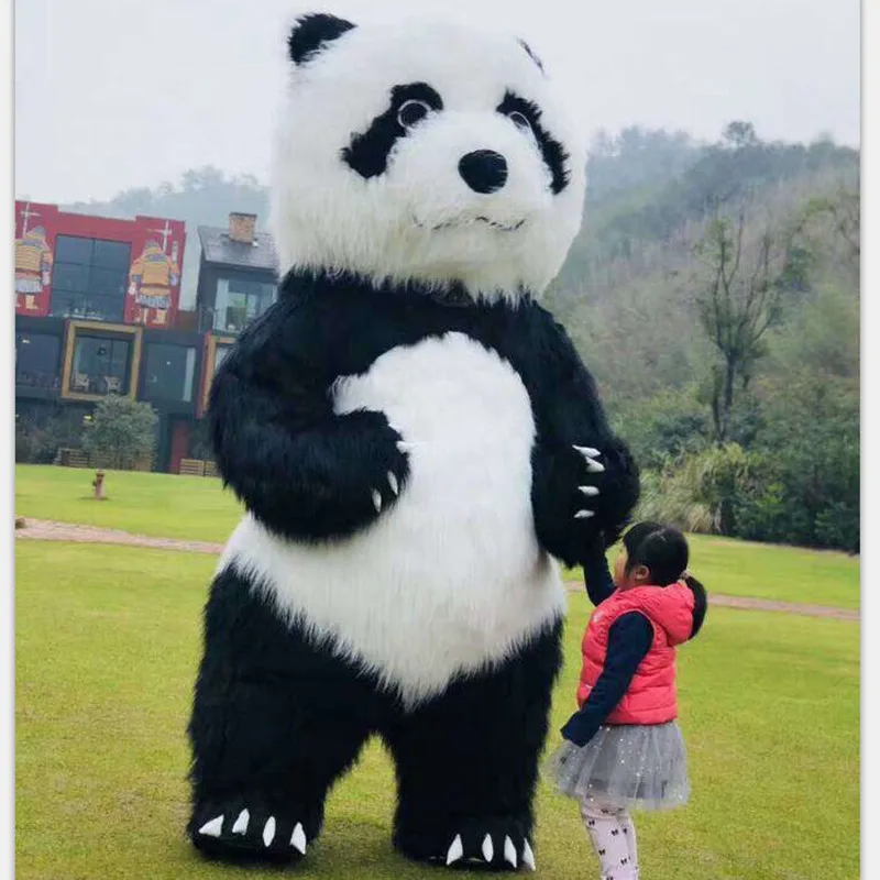 Christmas funny cute cosplay giant inflatable plush mascot panda bear costume adult for sale or wholesale