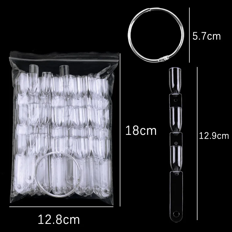 3x50pcs 150 Nail Tips Display Clear Natural Nail Polish Swatch Color Chart