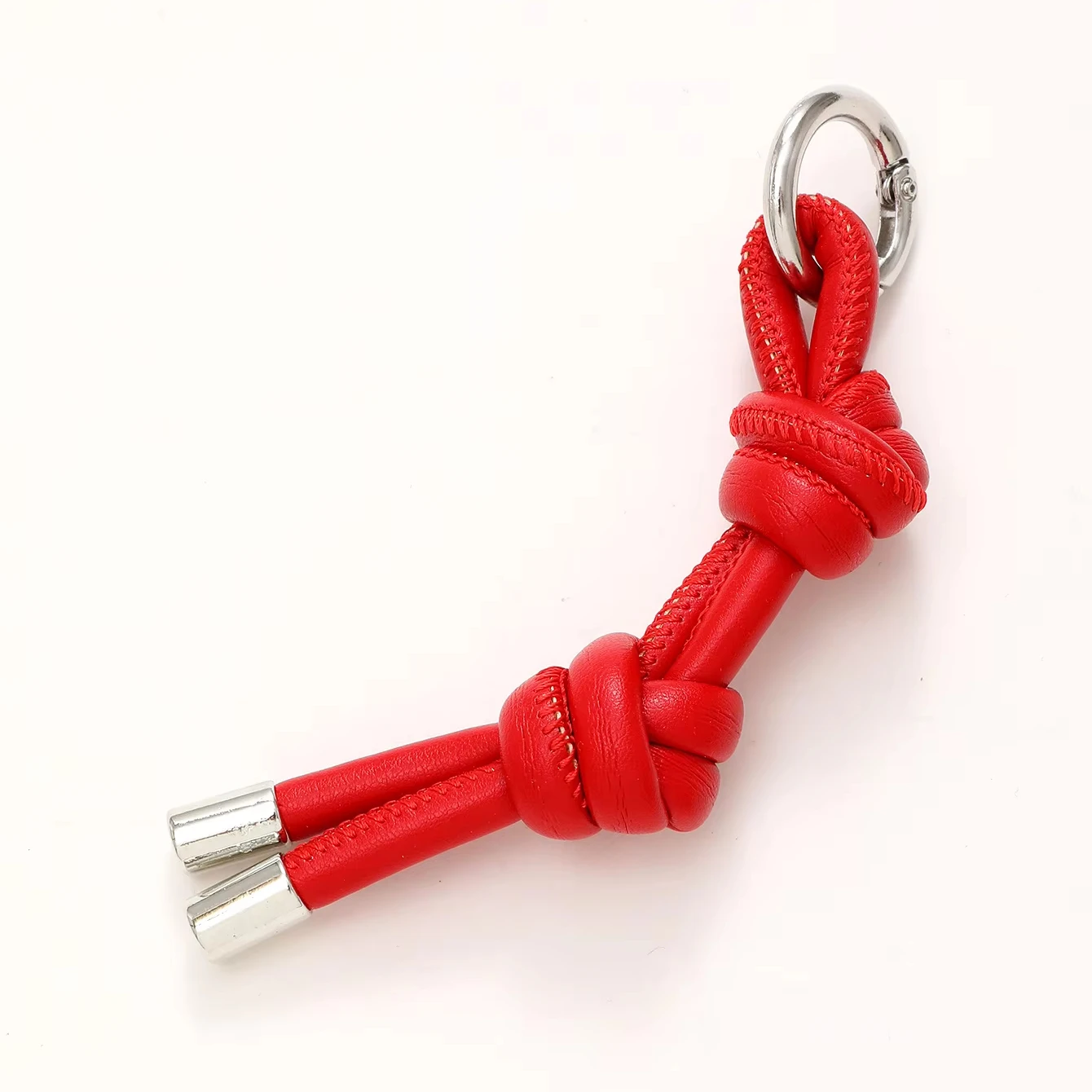 Fashion PU Leather Rope knot Key Ring Cute Bag Mobile phone case pendant Charm Keyrings Luxury woven rope PU Leather Keychain