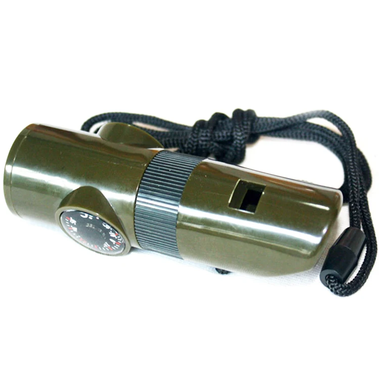 Lifesaving Compass Light Thermometer 7 in 1 Multifunctional Whistle