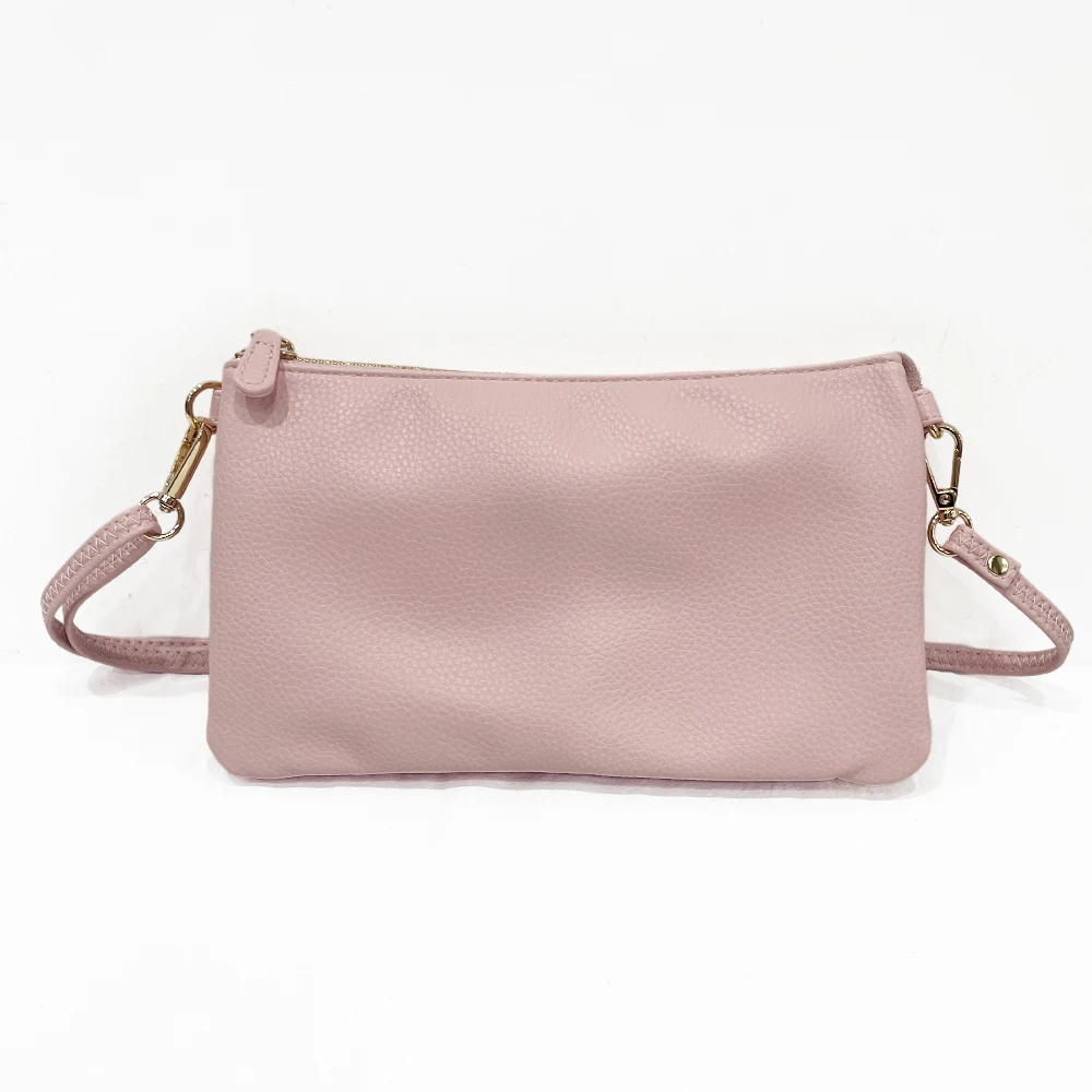New Vegan Pu Zipper Cross-body Bag Hot Selling Women pure color purse Ladies Small Purse shoulder bag