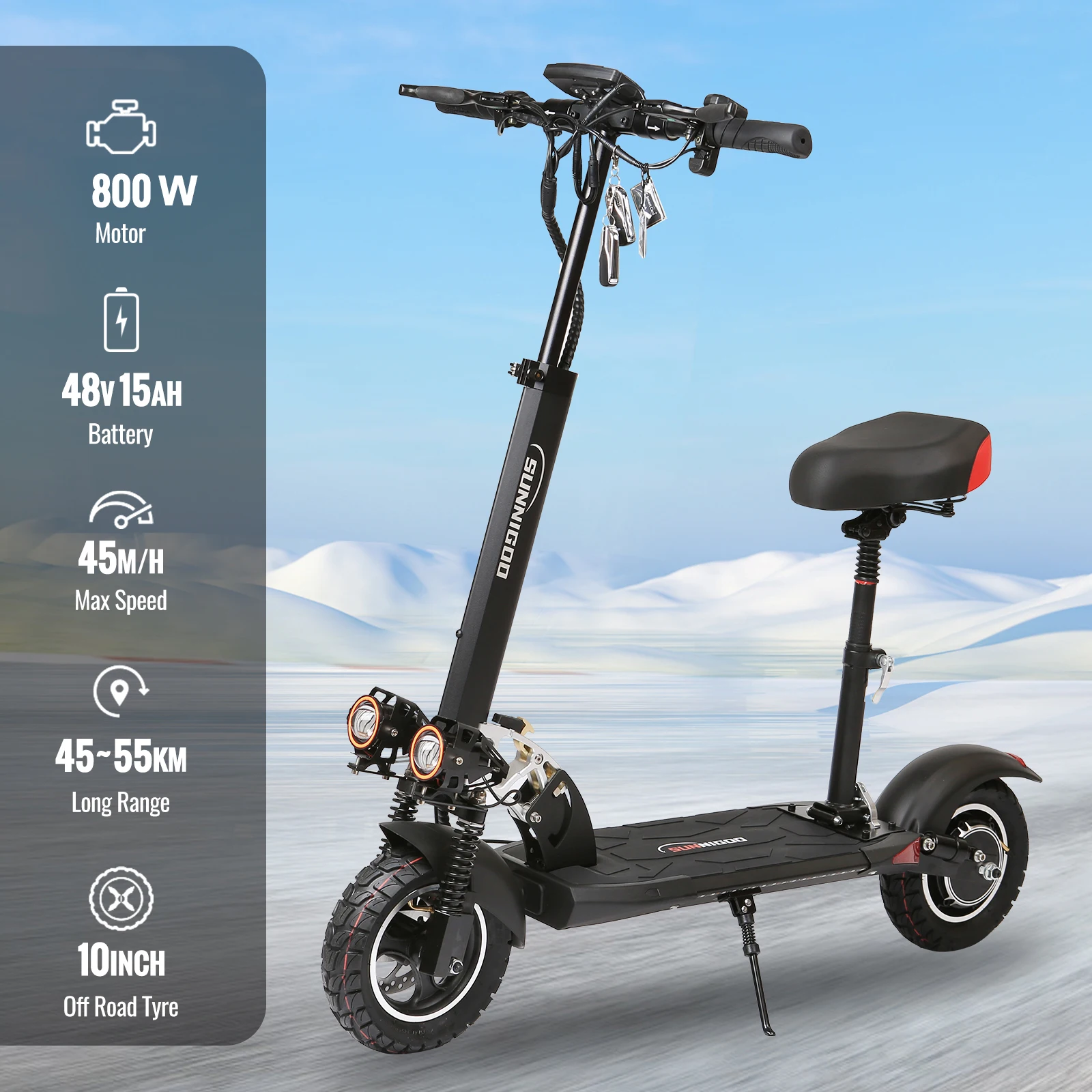 50KM/h High-Speed Electric Scooter With Rear Shock Absorber Remote Lock Protective Features for Adults City Electric Scooters