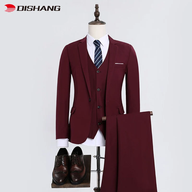 Mens Suits & Blazer 3 Piece Wedding Business Suit Slim Fit Male Classic Style Hot Sale Trendy