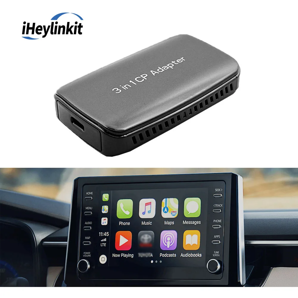 3 in 1 Carplay  Adapter CP-300 Wireless carplay android auto dongle  USB player function screen project