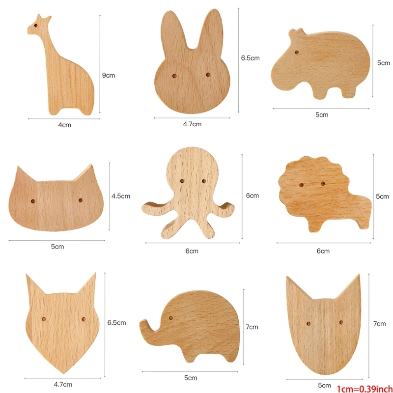 Cute Wooden Animal Handles Beech Wood Drawer Pulls Kids Safety Furniture Hardware Cute Mich Wooden Cabinet Handles Beech