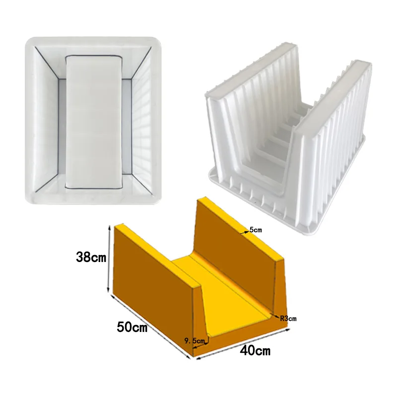 Concrete plastic prefabricated drainage cover in Chinese factory U-shaped drainage mould