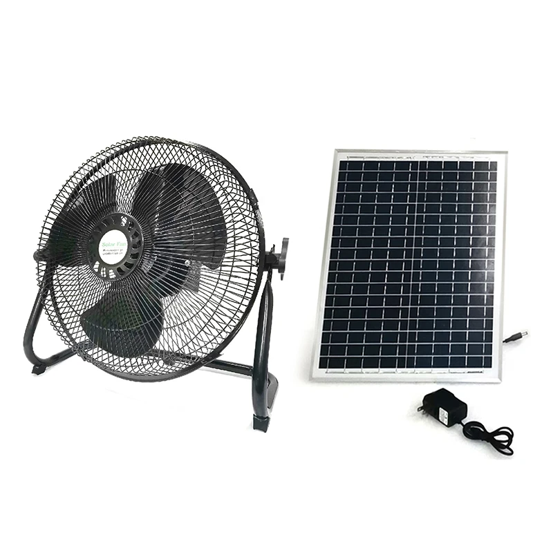 Removable Portable Rechargeable Lithium Battery 12W Solar Desk Fan with Solar Panel