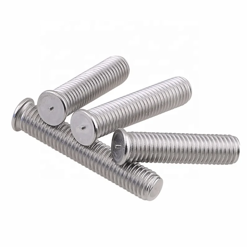 Factory customized stainless steel sopper plated CD flanged fully threaded capacity discharge spot welding screw studs