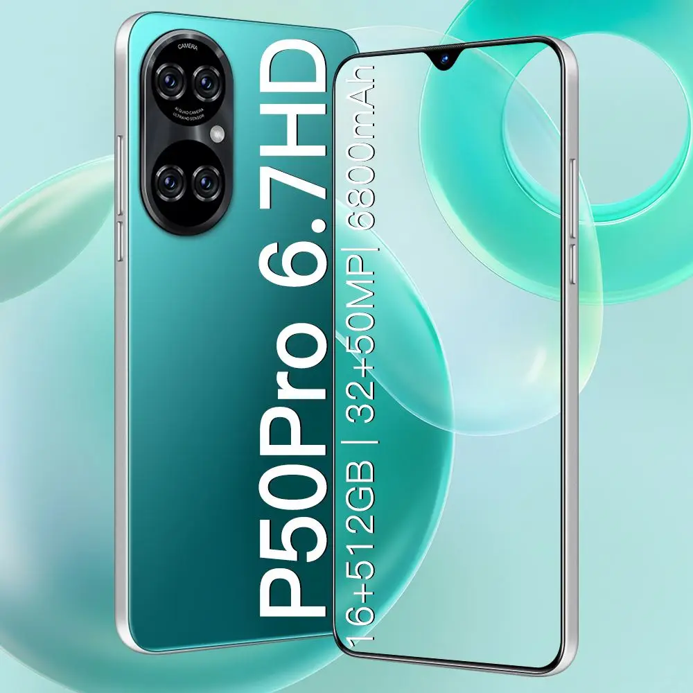Смартфон P50pro на Android экран 6 7 дюйма 16 ГБ + 512
