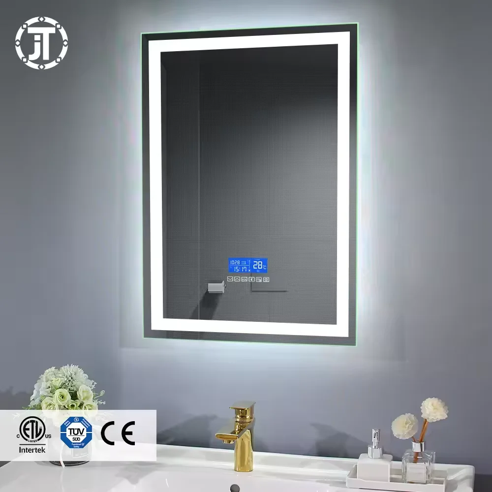 Customized Frameless Backlit Led Lighted Wall Mounted Mirror Defogger Round Bathroom LED Mirror