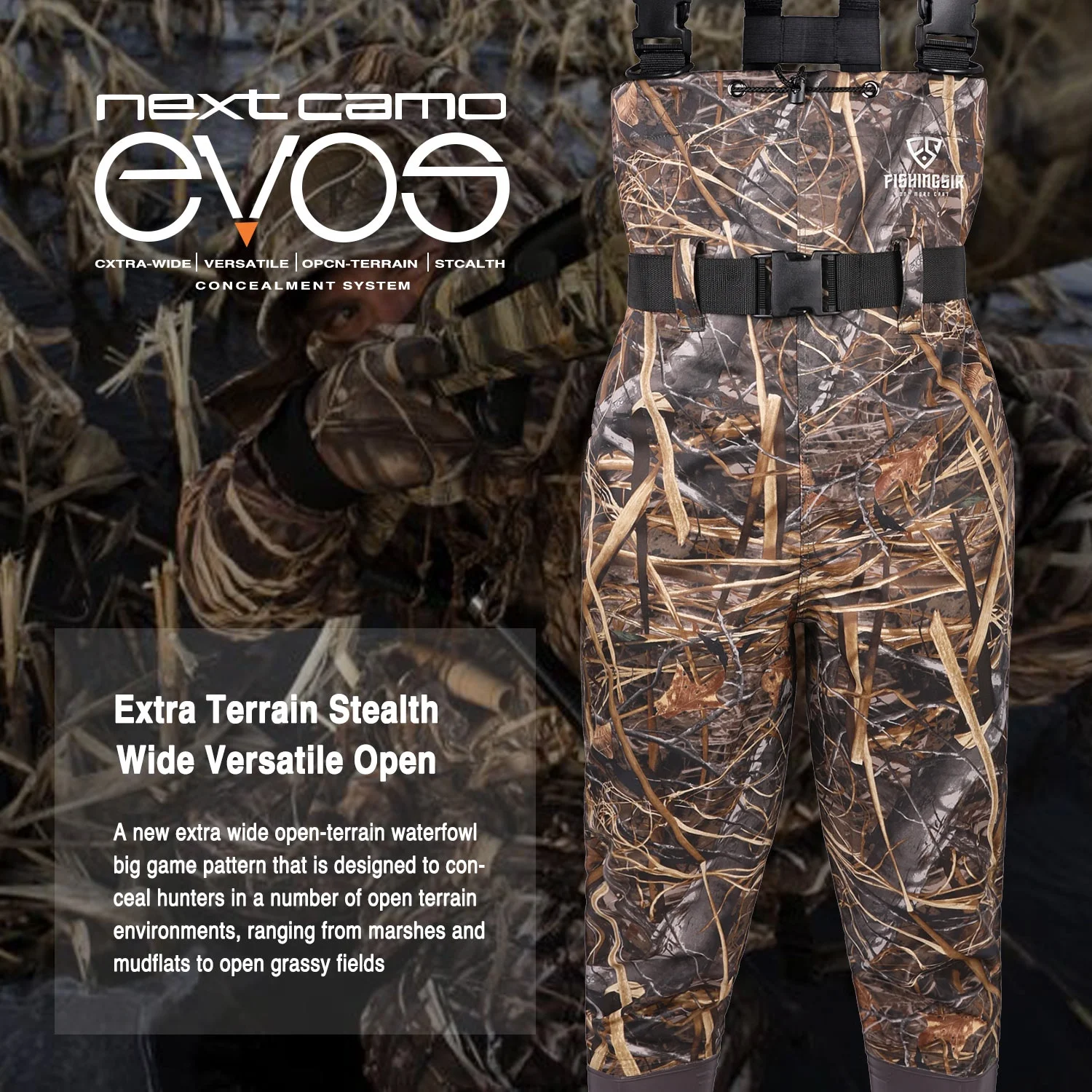 FISHINGSIR Nylon PVC Bootfoot Fishing Waders Chest Waders