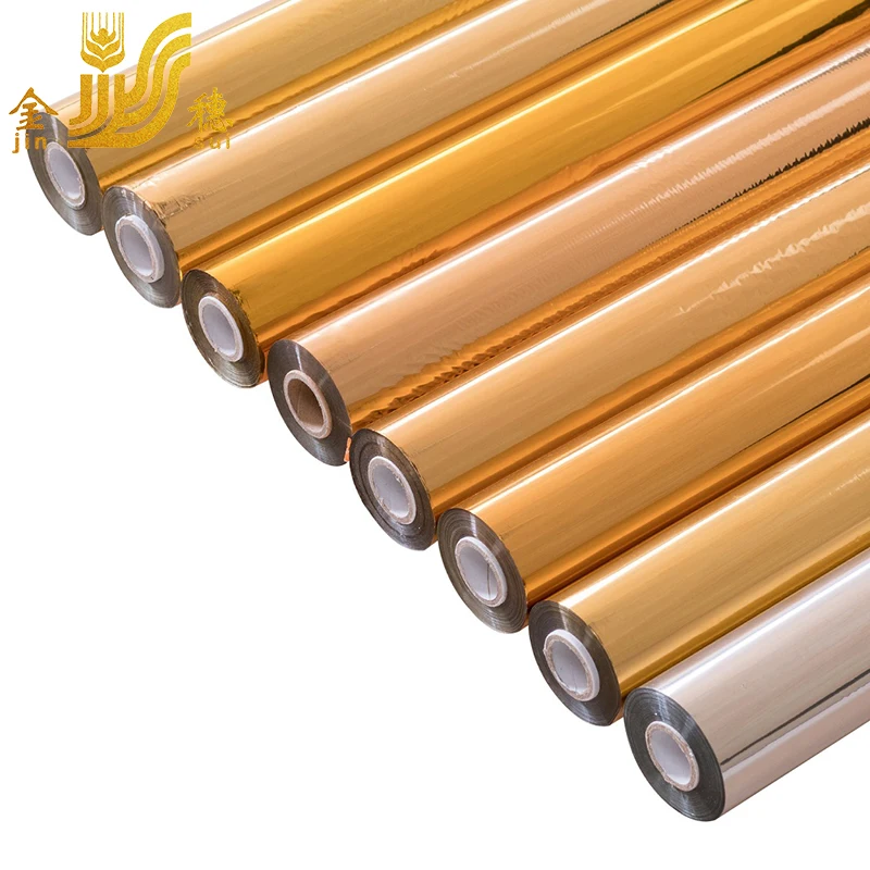JINSUI Generic Metallic Gold Color Hot Stamping Foil Rolls Printing For Leather Plastic Paper
