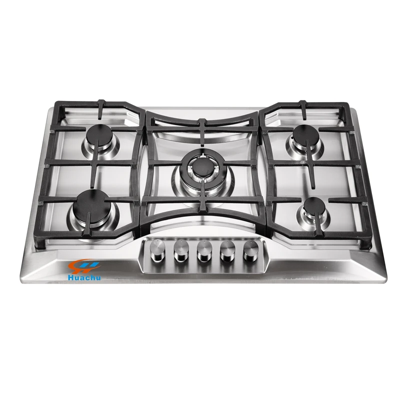 New Modern Kitchen Gas Stove SS panel Cooktops 5 Burner Built In Gas Hob