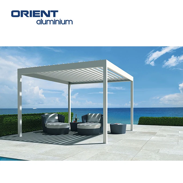 ORIENT 3x3 3x4 Luxury Modern Bioclimatic Pergola Gazebo With Wind Screen Metal Garden Pergola Outdoor Balcony For resell