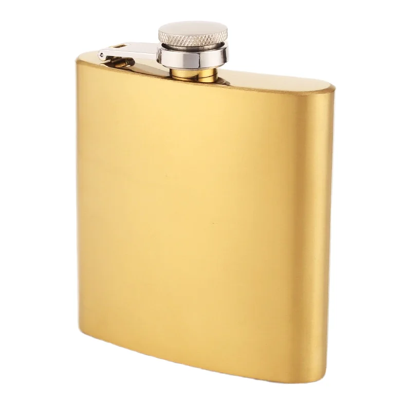 Wholesale Custom 8oz Stainless Steel Hip Flask Matte Gold Business Gifts Set Pocket Metal Water Bottle Wine Whisky Storage