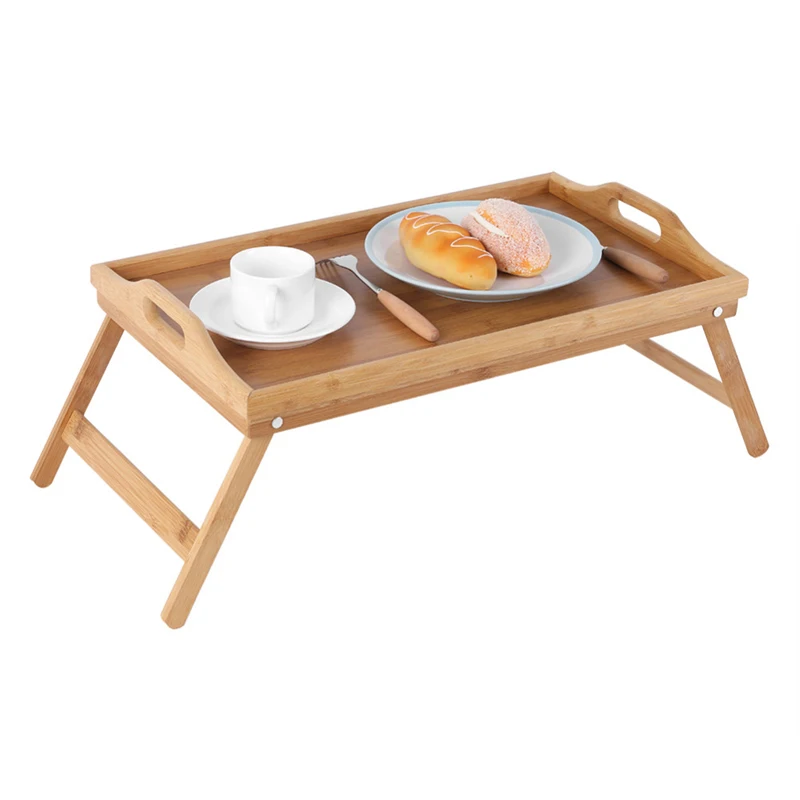 Hot sale foldable bamboo laptop bed serving tray for breakfast